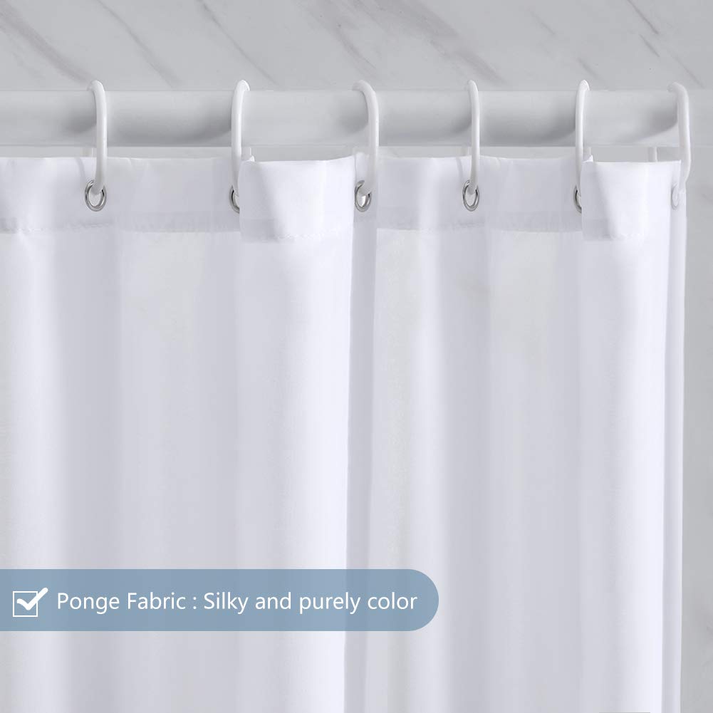 Furlinic Tende Doccia Anti-Muffa Tessuto in Poliestere Bianco Tende Doccia Angolare Impermeabile Lavabile Tenda Vasca da Bagno con 8 Ganci Tenda doccia 120x200cm. , spedizione gratuita su ordine superiore a 50€