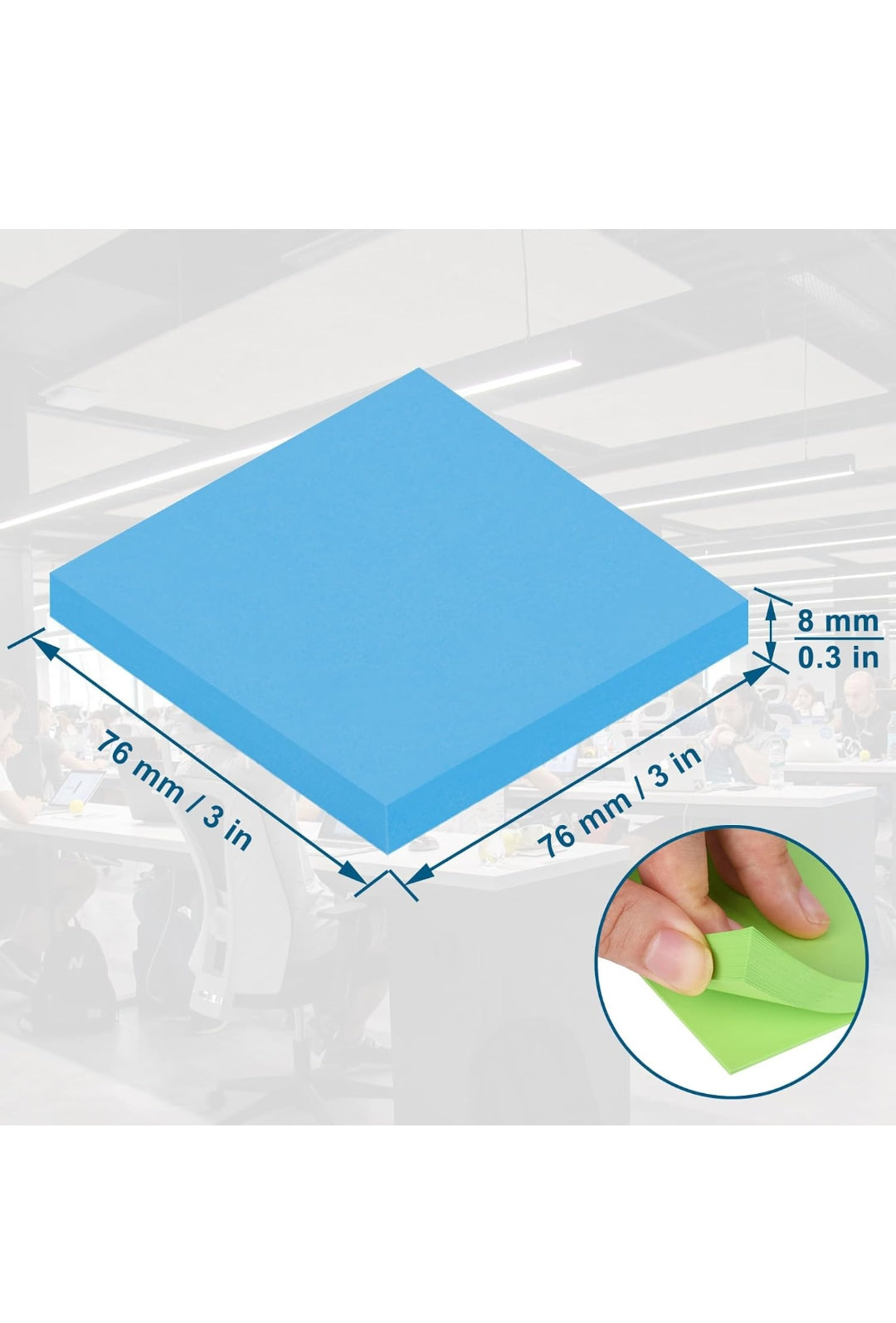 ZCZN 12 Blocchetti di Foglietti Adesivi, 80 Fogli per Blocco, 76mm x76mm, Utilizzato Come Promemoria, Annotazione e Registrazione degli Elementi da Fare, Colore Neon , spedizione gratuita su ordine superiore 50€