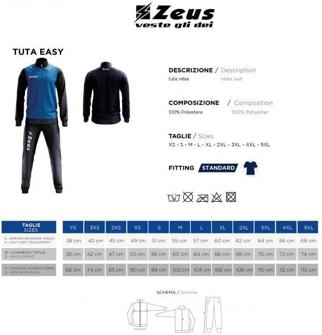 Zeus Tuta Uomo Adulto