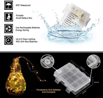 EONANT Catena luminosa per ombrellone, 104 LED, luci per ombrellone con telecomando, 8 modalità, funzionamento a batteria, luci decorative, tenda da campeggio (bianco caldo)