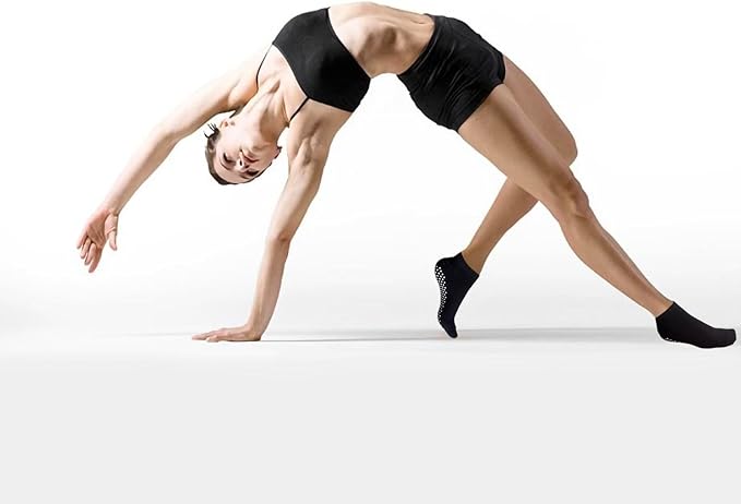 KEYRI 4 Paia Antiscivolo Calze Per Donne e Uomini Calzini Yoga Pilates Per Arti Marziali Fitness Barre Danza Ginnastica Calzini Pilates Calze Con Grip Senza Dita, Taglia Unica