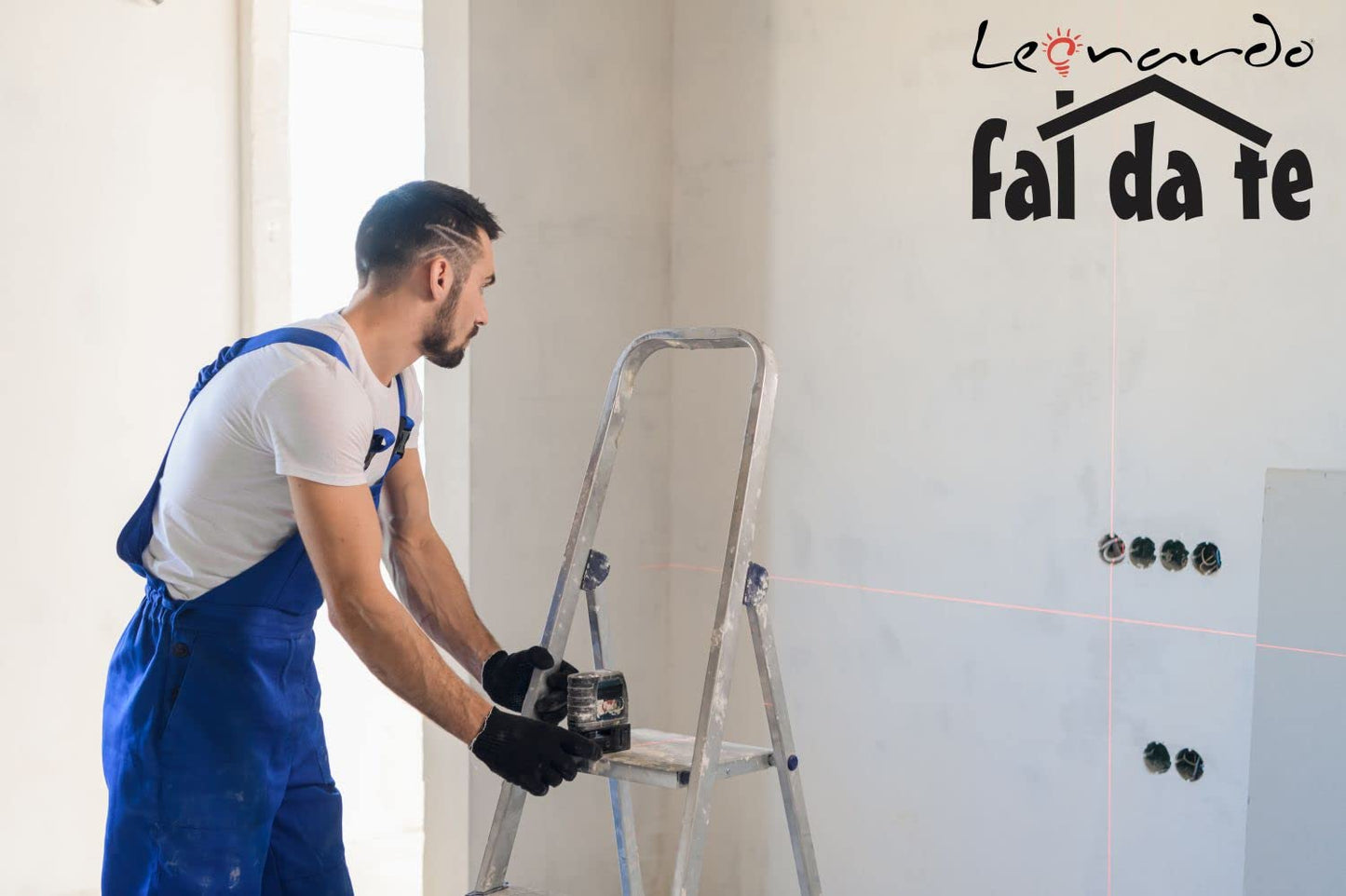 Leonardo Fai Da Te - scala pieghevole in alluminio 3+1 portata 150 kg EN 131 - scala antiscivolo in alluminio max - ideale per uso domestico e lavorativo