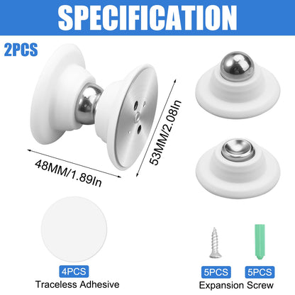 2 Pezzi Fermaporta Magnetico in Silicone con 3M Pellicola E Viti Fermaporte Magnetici Camper Ferma Porta da Pavimento per Diversi Tipi di Porte Evita Che la Porta Colpisca il Muro (Argento Bianco)