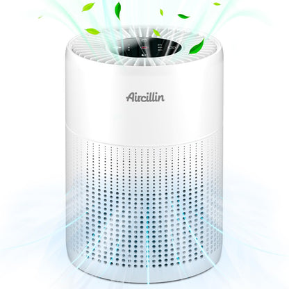 Aircillin Purificatore d'Aria, Copertura Massima 765Sq Ft, Purificatore Aria 3 Velocità Con Filtro HEPA, Può Rimuovere Il 99,97% di Polvere, Polline, Fumo, Timer, 23 dB, Luce notturna