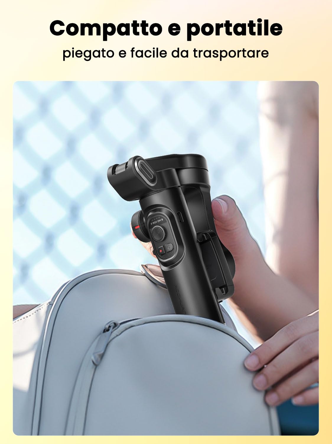 AOCHUAN SmartphoneStabilizzatore Gimbal, Tracciamento AI SENZA APP, Controllo dei Gesti, Gimbal Inception con TikTok YouTube, Stabilizzatore Pieghevole a 3 Assi per iPhone e Android - Versione XE AI