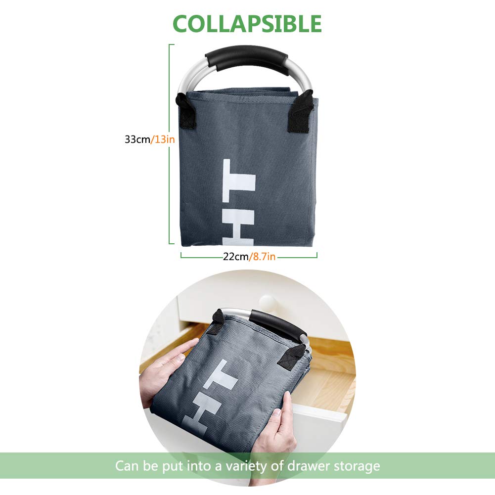 IHOMAGIC Cesto portabiancheria pieghevole a 3 sezioni, cestino portabiancheria pieghevole, borsa portabiancheria portatile, con manici per il trasporto, borsa per vestiti sporchi per bagno e camera da , spedizione gratuita su ordine superiore a 50€