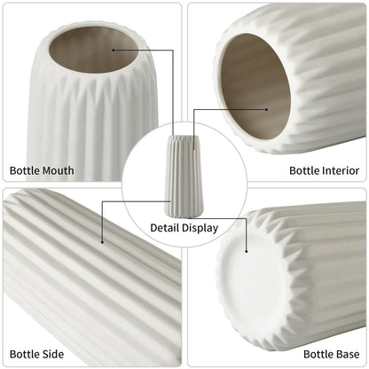 Ordeluxe Set Ceramica, Vaso Ceramica Decorativo per Fiori, Bianco Corto Alto Vasi Moderni Fiori Secchi Decorativi , spedizione gratuita su ordine superiore a 50€