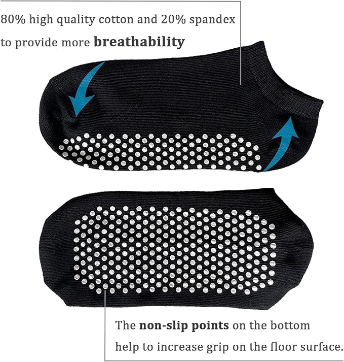 KEYRI 4 Paia Antiscivolo Calze Per Donne e Uomini Calzini Yoga Pilates Per Arti Marziali Fitness Barre Danza Ginnastica Calzini Pilates Calze Con Grip Senza Dita, Taglia Unica