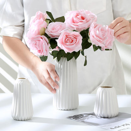 Ordeluxe Set Ceramica, Vaso Ceramica Decorativo per Fiori, Bianco Corto Alto Vasi Moderni Fiori Secchi Decorativi , spedizione gratuita su ordine superiore a 50€