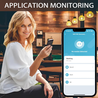 Sensore di movimento intelligente, sensore di movimento PIR WiFi per sistema di allarme, con monitoraggio remoto dell'app, attivazione di luci e scene, compatibile con Alexa.1PCS