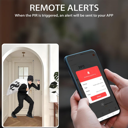 Sensore di movimento intelligente, sensore di movimento PIR WiFi per sistema di allarme, con monitoraggio remoto dell'app, attivazione di luci e scene, compatibile con Alexa.1PCS