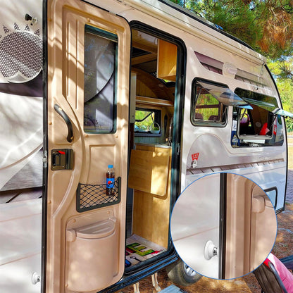 2 Pezzi Fermaporta Magnetico in Silicone con 3M Pellicola E Viti Fermaporte Magnetici Camper Ferma Porta da Pavimento per Diversi Tipi di Porte Evita Che la Porta Colpisca il Muro (Argento Bianco)