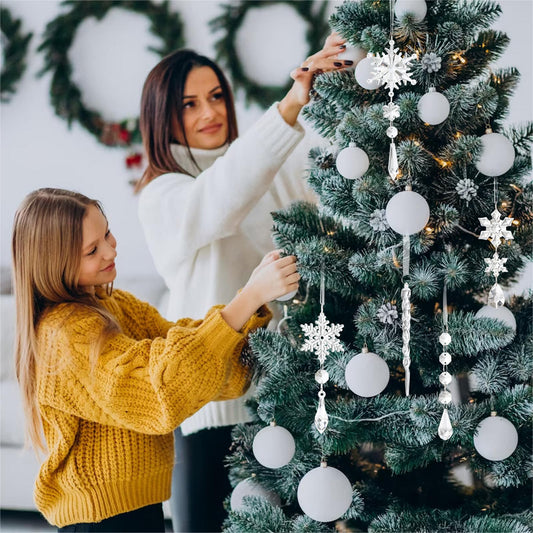 Jogoico Decorazione Natalizia Acrilico Fiocco di Neve Ghiaccioli Ornamenti Set 10 Pezzi, Ghiaccioli Albero di Natale, Fiocco di Neve Trasparenti Ciondolo in Cristallo Acrilico per la Festa , spedizione gratuita su ordine superiore a 50€