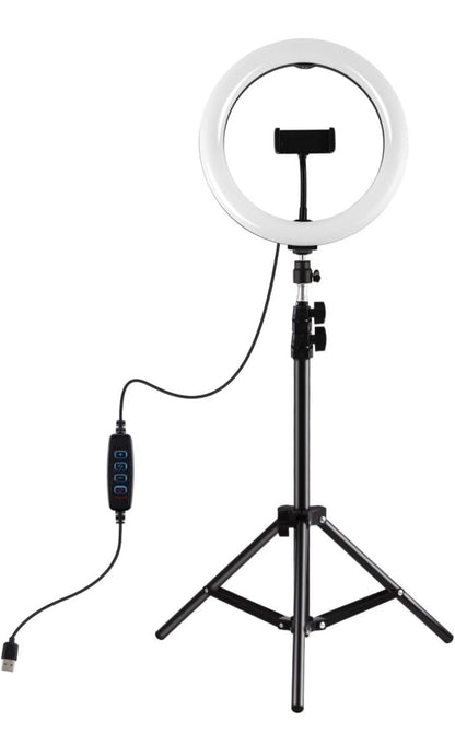 APP LIFE Ring Light Luce per Selfie da 10 Pollici - Staffa Triangolare - Luce ad Anello LED da 3 modalità di illuminazione con 10 luminosità - Trucco, Fotografia, YouTube, TikTok, Video selfie , consegna gratuita