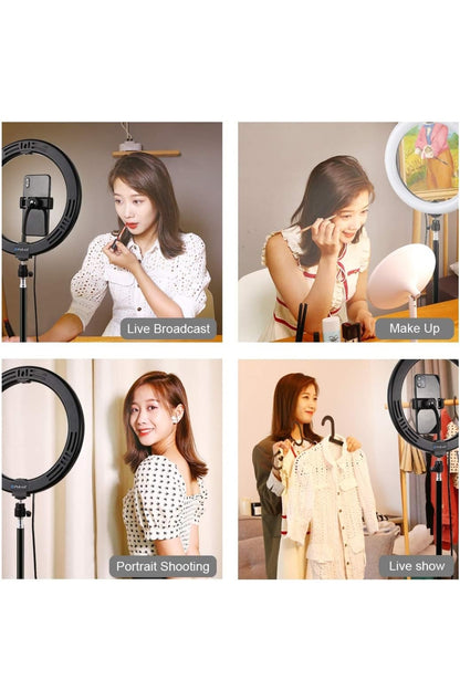 APP LIFE Ring Light Luce per Selfie da 10 Pollici - Staffa Triangolare - Luce ad Anello LED da 3 modalità di illuminazione con 10 luminosità - Trucco, Fotografia, YouTube, TikTok, Video selfie , consegna gratuita