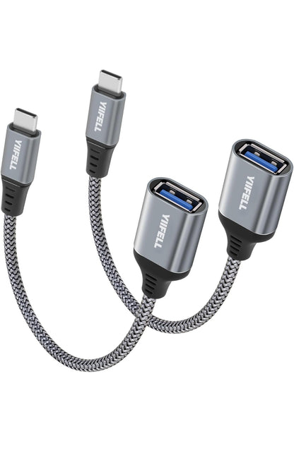 Adattatore USB C a USB 3.0 [2 Pezzi] - Cavo OTG Tipo C Maschio a Femmina Compatibile Con Galaxy S24, iPhone 16 Pro/15 Pro Max, iPad Pro, Huawei P30, Google Pixel 3XL , consegna gratuita su 50€