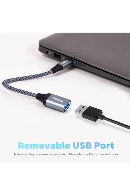 Adattatore USB C a USB 3.0 [2 Pezzi] - Cavo OTG Tipo C Maschio a Femmina Compatibile Con Galaxy S24, iPhone 16 Pro/15 Pro Max, iPad Pro, Huawei P30, Google Pixel 3XL , consegna gratuita su 50€