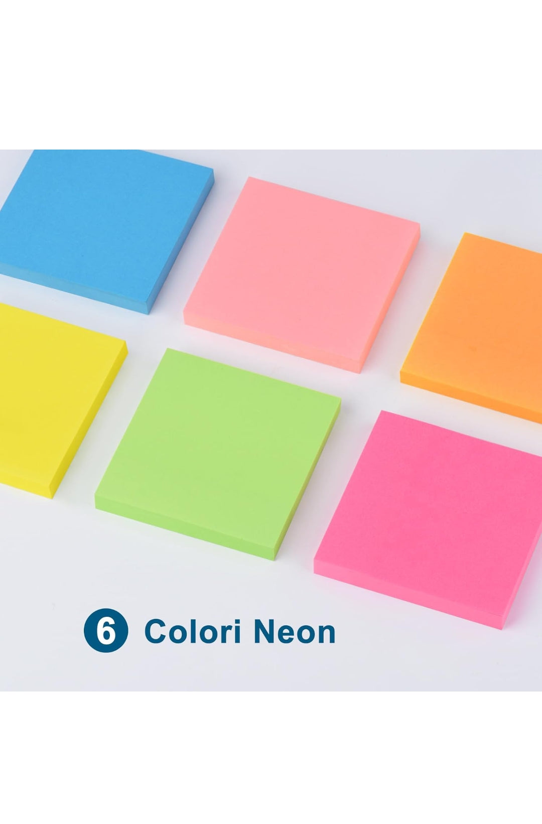 ZCZN 12 Blocchetti di Foglietti Adesivi, 80 Fogli per Blocco, 76mm x76mm, Utilizzato Come Promemoria, Annotazione e Registrazione degli Elementi da Fare, Colore Neon , spedizione gratuita su ordine superiore 50€