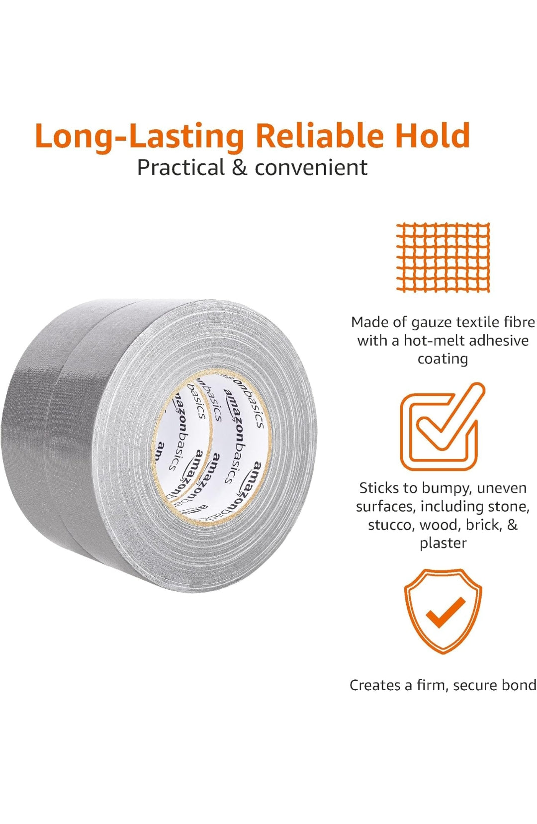 Nastro adesivo per uso generico, 5 cm x 54,8 m (L x l), 2 rotoli, argento , spedizione gratuita su ordine superiore a 50€