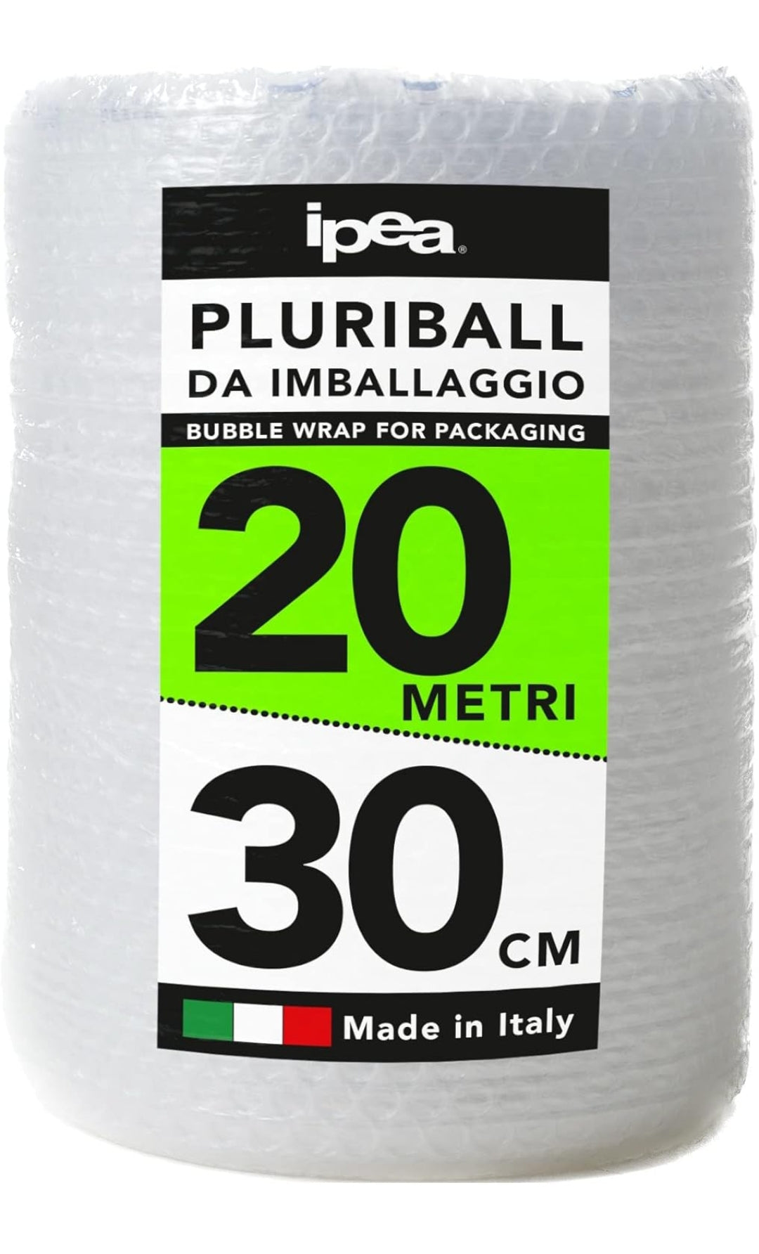 IPEA Pluriball per Imballaggio e Spedizioni – Rotolo da 20 Metri x 30 cm – Made in Italy – Bolle Aria per Protezione, Imbottitura, Confezionamento Oggetti, Trasporto – Antistrappo Antiurto - 55 gr/mq , spedizione gratuita su ordine superiore a 50€