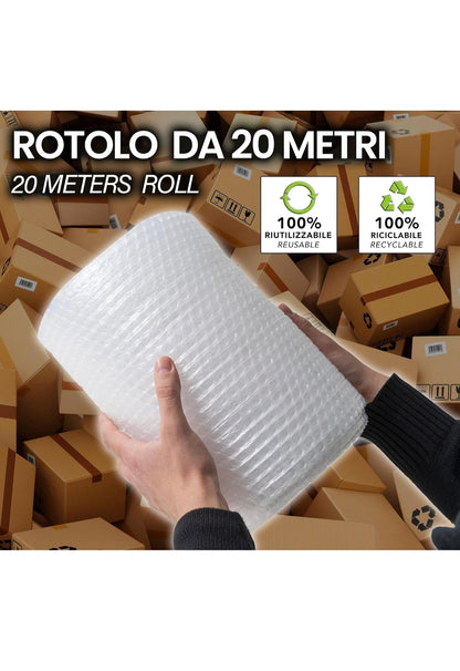IPEA Pluriball per Imballaggio e Spedizioni – Rotolo da 20 Metri x 30 cm – Made in Italy – Bolle Aria per Protezione, Imbottitura, Confezionamento Oggetti, Trasporto – Antistrappo Antiurto - 55 gr/mq , spedizione gratuita su ordine superiore a 50€