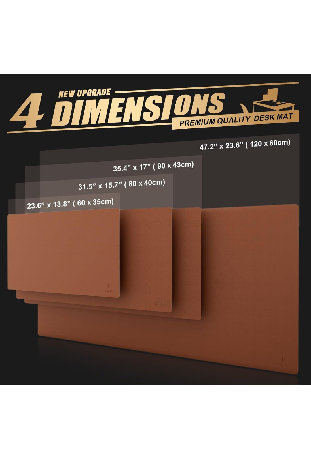 K KNODEL Tappetino Scrivania, Sottomano Scrivania, 90cm x 43cm in Similpelle PVC, Tappetino per Laptop, Copri Scrivania , spedizione gratuita su ordine superiore a 50€