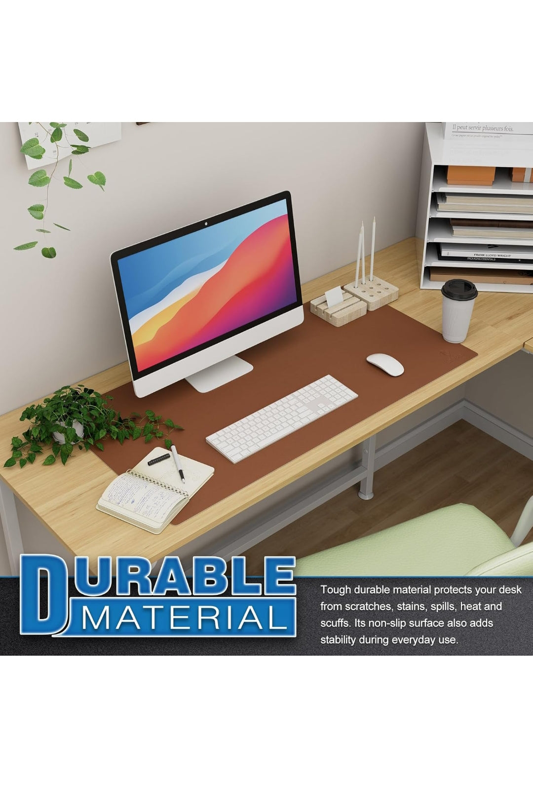 K KNODEL Tappetino Scrivania, Sottomano Scrivania, 90cm x 43cm in Similpelle PVC, Tappetino per Laptop, Copri Scrivania , spedizione gratuita su ordine superiore a 50€