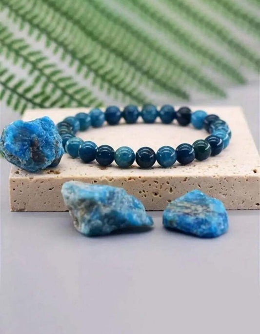 Braccialetto di perle in apatite blu naturale , spedizione gratuita su ordine superiore a 50€