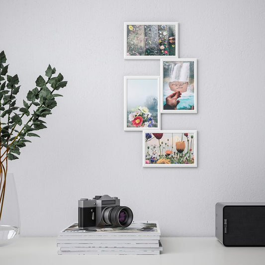 Cornice per 4 fotografie, bianco, 21x41 cm ,  spedizione gratuita su ordine superiore a 50€